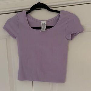 Athleta Girl | Lilac Ribbed Scoop-Neck Crop Top